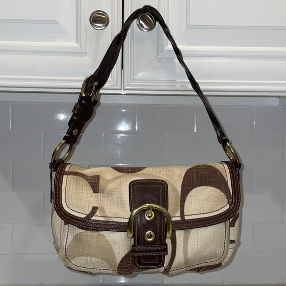 Coach Handbags - Coach Soho Two-Tonal Canvas Braided Flap Shoulder Bag